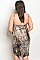 Plus Size Sleeveless V-neck Draped Leopard Print Dress - Pack of 6 Pieces