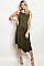 Sleeveless Ring Detail Ribbed Midi Dress - Pack of 6 Pieces