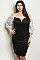 Plus Size Short Puff Sleeve Sweetheart Neckline Bodycon Dress - Pack of 6 Pieces