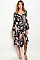 Long Bell Sleeves Floral Print Midi Dress - Pack of 6 Pieces