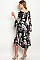 Long Bell Sleeves Floral Print Midi Dress - Pack of 6 Pieces