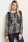 Long Sleeve Scoop Neck Leopard Print Blouse - Pack of 6 Pieces