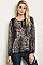 Long Sleeve Scoop Neck Leopard Print Blouse - Pack of 6 Pieces