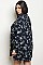 Plus Size Long Sleeve Mock Neck Floral Tunic Dress - Pack of 6 Pieces