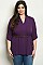 Plus Size 3/4 Sleeve Belted Tunic Blouse - Pack of 6 Pieces