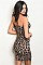 Sleeveless T-neckline Leopard Print Bodycon Dress - Pack of 6 Pieces
