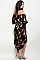 Drop Sleeves Floral Print Midi Dress - Pack of 6 Pieces