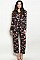 Long Sleeve Floral Wide Leg Jumpsuit - Pack of 6 Pieces
