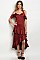 Drop Sleeve Cold Shoulder Ruffled Satin Dress - Pack of 6 Pieces