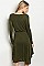 Long Sleeve V-neck Shimmer Wrap Dress - Pack of 6 Pieces