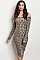 Long Drop Sleeves Light Knit Leopard Dress - Pack of 5 Pieces