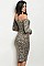 Long Drop Sleeves Light Knit Leopard Dress - Pack of 5 Pieces
