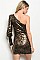 One-Long Sleeve Metallic Leopard Dress - Pack of 6 Pieces