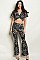 Short Sleeve Leopard Print Crop Top and Pants Set - Pack of 6 Sets