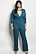 Plus Size 3/4 Sleeve Choker Neck Ribbed Jumpsuit - Pack of 6 Pieces