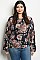 Plus Size Long Sleeve Bold Floral Top - Pack of 6 Pieces