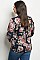 Plus Size Long Sleeve Bold Floral Top - Pack of 6 Pieces