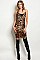Sleeveless Scoop Neck Leopard Print Bodycon Dress - Pack of 6 Pieces
