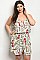 Plus Size sleeveless V-neck Floral Print Romper - Pack of 7 Pieces