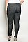 Plus Size Elastic Waistband Skinny Stretch Pants - Pack of 6 Pieces