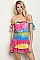 Short Sleeve Off The Shoulder Tie Dye Romper - Pack of 6 Pieces