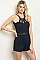 Sleeveless Neckline Detail Fitted Waist Romper - Pack of 6 Pieces