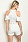 Short Sleeve Cold Shoulder Choker Neck Detail Romper - Pack of 6 Pieces