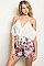 Short Sleeve Cold Shoulder V-neck Floral Romper - Pack of 6 Pieces