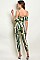 Cold Shoulder Floral Striped Jumpsuit - Pack of 6 Pieces