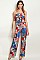 Sleeveless Tube Top Ruffled Floral Jumpsuit - Pack of 6 Pieces