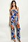 Sleeveless Tube Top Ruffled Floral Jumpsuit - Pack of 6 Pieces