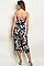 Sleeveless V-neck Floral Print Cropped Jumpsuit - Pack of 6 Pieces