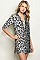 3/4 Sleeve Lace up Leopard Print Tunic Dress - Pack of 6 Pieces