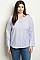 Plus Size Long Sleeve Button Down Shirt - Pack 5 Pieces