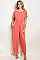 Short Sleeve Round Neck Jersey Jumpsuit - Pack of 6 Pieces