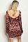 Long Sleeve V-neck Leopard Print Bodycon Dress - Pack of 8 Pieces