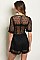 Short Sleeve V-neck All Over Tulle Lace Romper - Pack of 6 Pieces