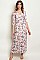 V-neck Floral Print Wrap Maxi Dress - Pack of 6 Pieces