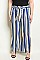 Plus Size Fitted Belted Waist Striped Pants - Pack of 6 Pieces