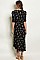 V-neck Floral Print Wrap Midi Dress - Pack of 6 Pieces