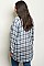 Plus Size Long Sleeve V-neck Plaid Tunic Top - Pack of 6 Pieces