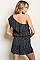 Sleeveless One Shoulder Ruffled Anchor Print Romper - Pack of 6 Pieces