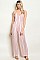 Sleeveless V-neck Striped Wide Leg Jumpsuit - Pack of 6 Pieces