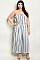 Plus Size Sleeveless Tube Top Striped Jumpsuit - Pack of 6 Pieces