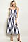 Sleeveless Scoop Neck Corset Waist Striped Jumpsuit - Pack of 6 Pieces