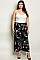 Plus Size Fitted Waist Printed Wide Leg Trousers - Pack of 6 Pieces