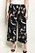 Plus Size Fitted Waist Printed Wide Leg Trousers - Pack of 6 Pieces