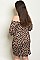Plus Size 3/4 Sleeve Off the Shoulder Leopard Bodycon Dress - Pack of 6 Pieces