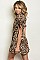 Short Puff Sleeve V-neck Leopard Print Wrap Dress - Pack of 6 Pieces