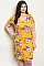 Plus Size Short Sleeve V-neck Floral Tunic Dress - Pack of 6 Pieces